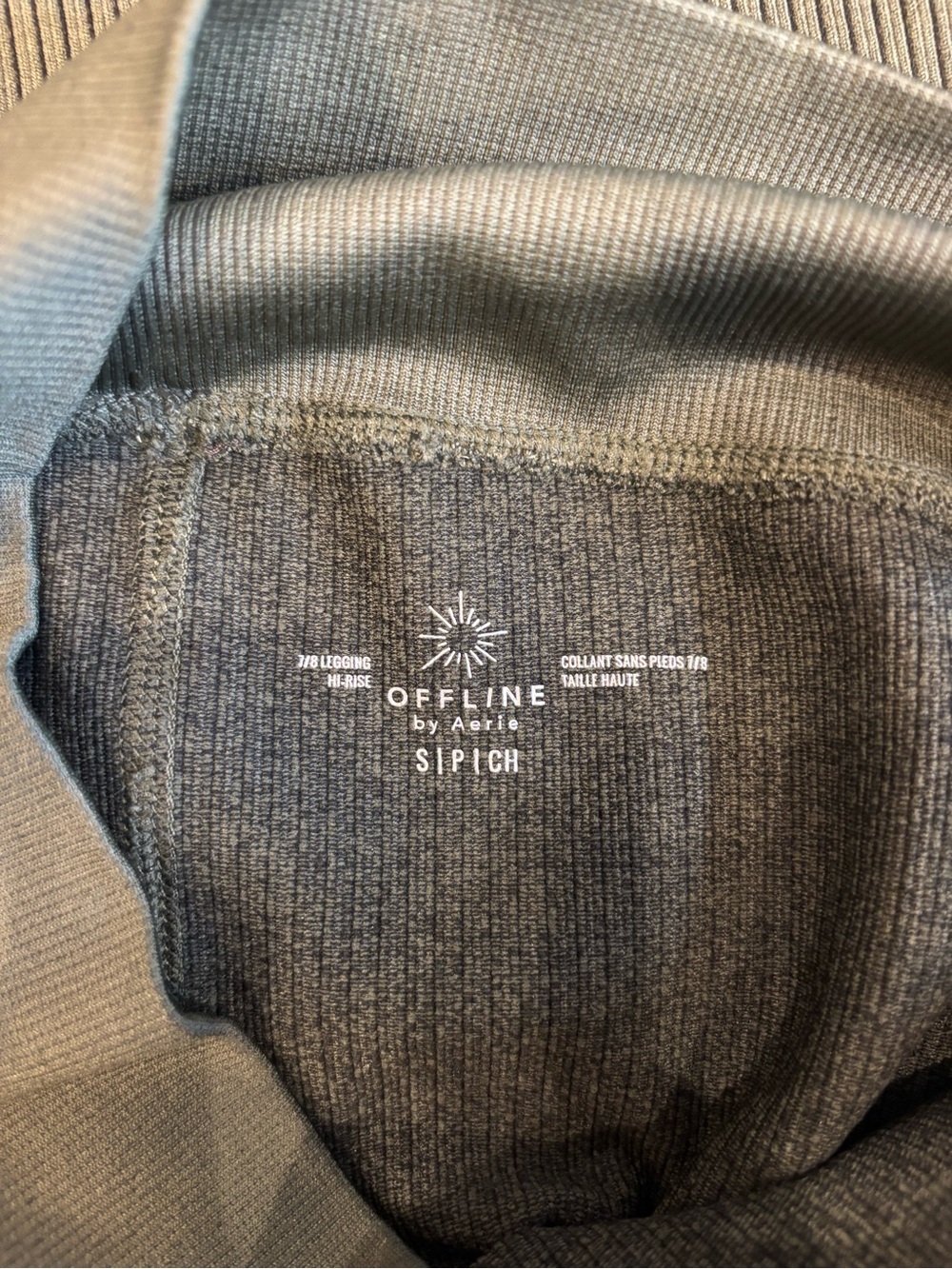 OFFLINE BY AERIE Ribbed Olive Green Long Sleeve Crop Top & Legging Set - Picture 5 of 6